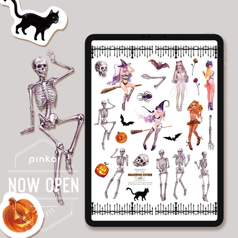 Digital Stickers Halloween 數位貼紙萬聖節 V2 電子手 - 電子手帳及素材 - 其他材質 
