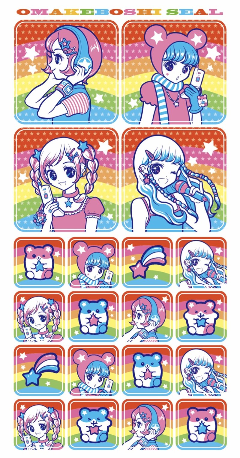 OMAKEBOSHI SEAL Y2K Girl - Stickers - Paper Multicolor