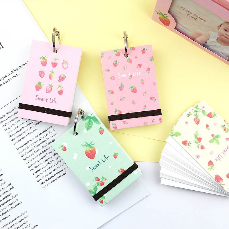 Portable single word / strawberry single word card / learning card / note book (large) - 100 / raspberry good life - Sticky Notes & Notepads - Paper 