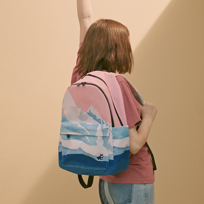 Oxford printed backpacks casual backpacks landscape 1 generation upgrade - กระเป๋าเป้สะพายหลัง - วัสดุอื่นๆ 
