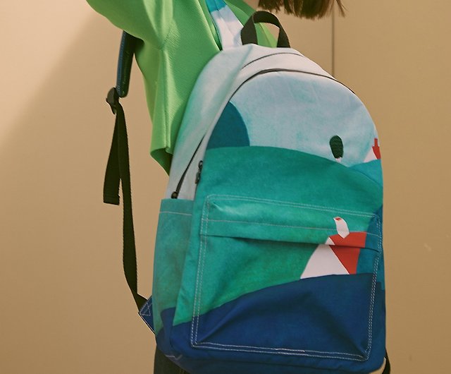YIZISTORE Original Printed Oxford Backpack Women's Casual Large Capacity  Backpack Velcro Pocket School Bag - Shop YIZISToRE Backpacks - Pinkoi