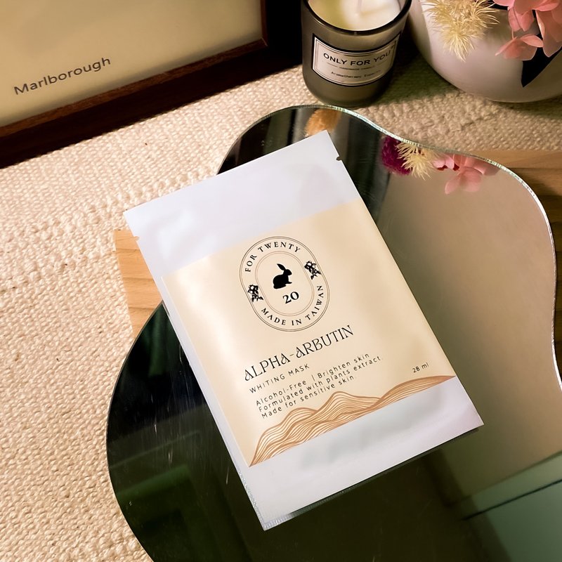 [Bearberry High-Function Whitening Mask] Sensitive skin whitening mask with rose essential oil - ที่มาส์กหน้า - ผ้าฝ้าย/ผ้าลินิน สีนำ้ตาล