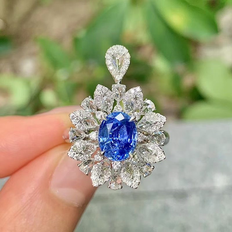 Taipei Aos Jewelry 2.15ct unfired cornflower blue sapphire - แหวนทั่วไป - เครื่องเพชรพลอย 