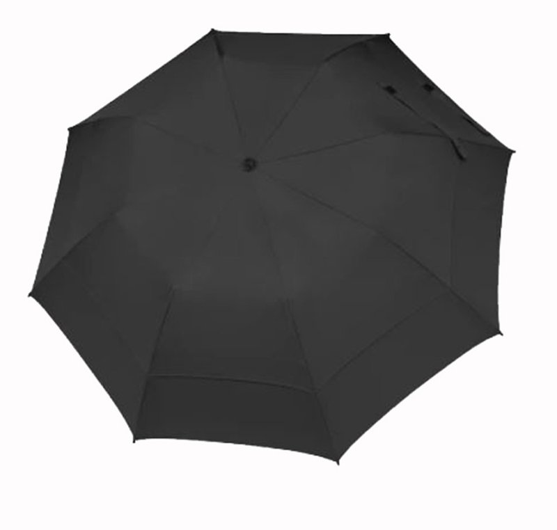 Jiayun Umbrella JIAYUN - 28 Inch Wind Resistant Folding Umbrella - Umbrellas & Rain Gear - Other Materials Black