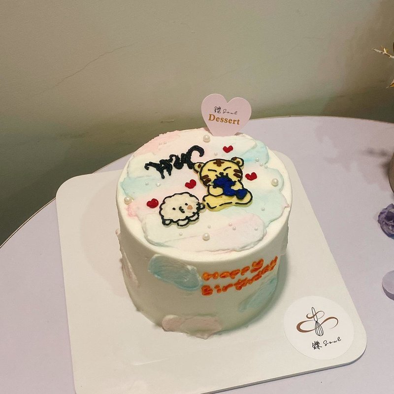 老虎跟飯糰 繪圖蛋糕 客製化蛋糕 紀念日 鑠甜點 生日蛋糕 蛋糕 - 蛋糕/甜點 - 新鮮食材 