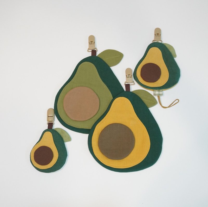 avocado. Peace charm bag, pacifier dust cover, small handkerchief - ซองรับขวัญ - ผ้าฝ้าย/ผ้าลินิน สีเขียว