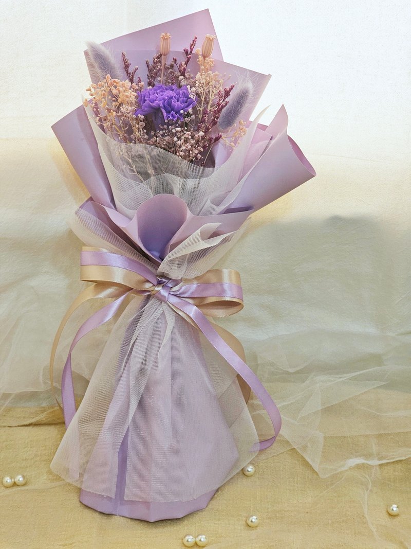 Purple Carnation Preserved Flower Bouquet - Dried Flowers & Bouquets - Plants & Flowers 