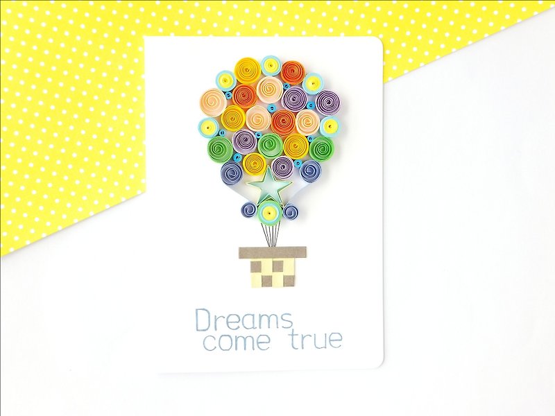 Hand made decorative cards-hot air balloon - Cards & Postcards - Paper Multicolor