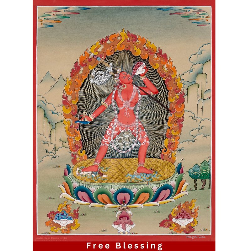 Vajrayogini Thangka – Unique Handmade Art For Sacred Feminine Energy -B11328 - Wall Décor - Other Materials 