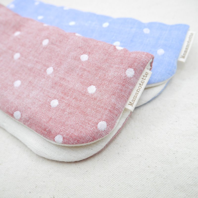 ふわもこハンカチ / ドット×無添加-Dots × Natural Cotton- / L・20×20cm Fuwamoko Gauzehandkerchief - 手帕 - 棉．麻 紅色