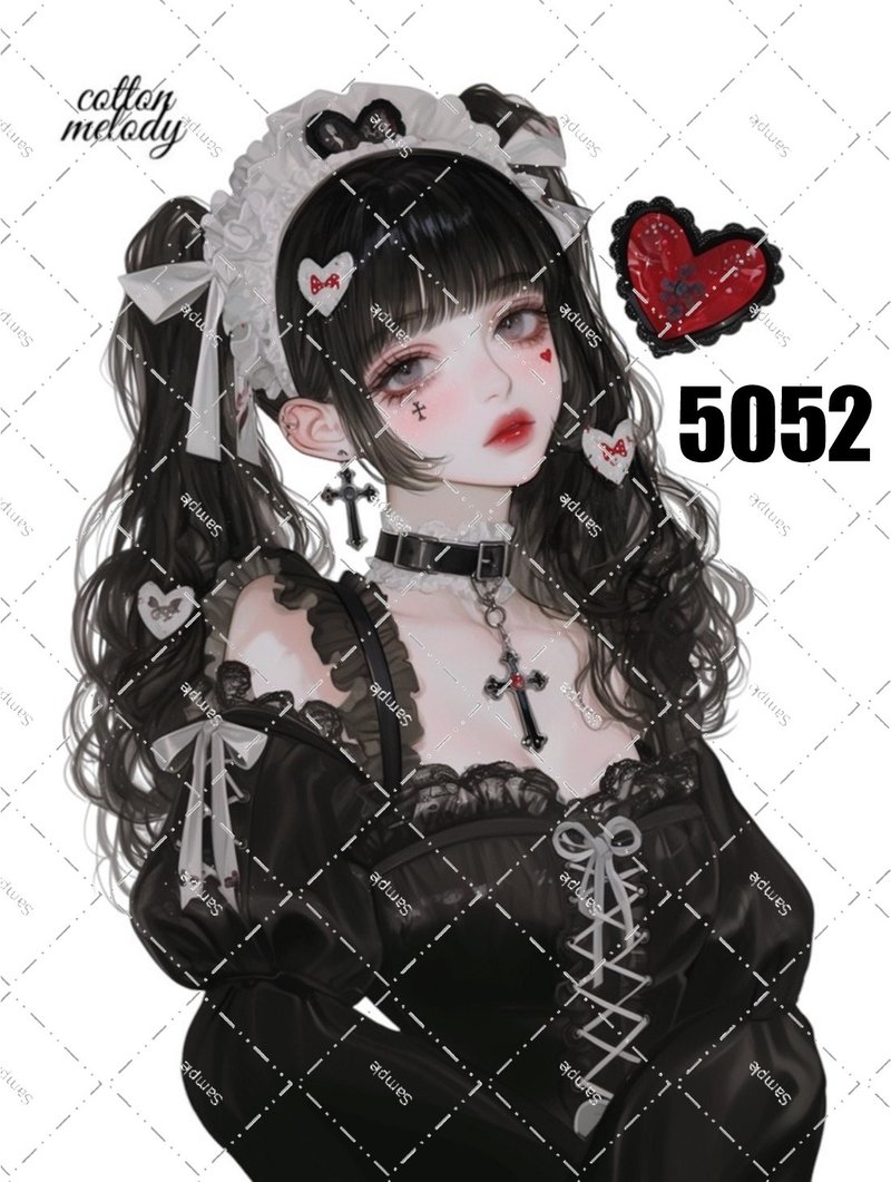 original sticker no.5052 人物ステッカー オリジナルステッカー オリジナル人物ステッカー 装飾ステッカー cotton melody - 貼紙 - 紙 