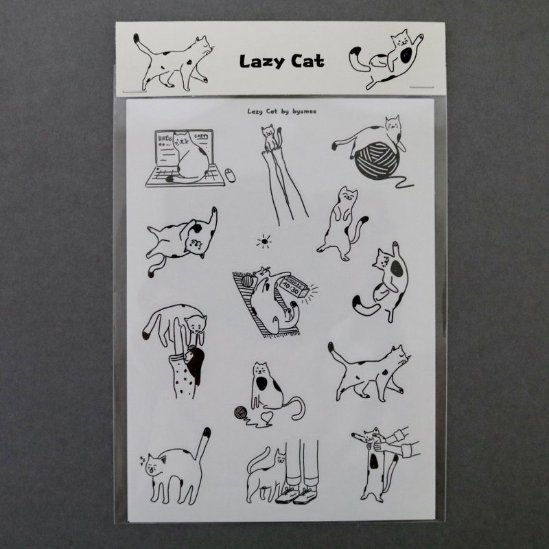 Lazy Cat Sticker - Stickers - Paper White