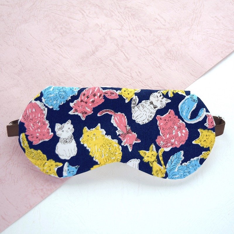 Paris Cats eye mask / Navy / * Free pouch / made-to-order possible - Bedding - Cotton & Hemp Blue
