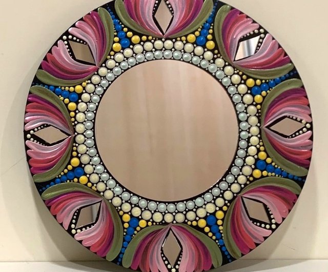 ミラー曼荼羅曼荼羅アート手描き 20*20 - ショップ mandalasky168