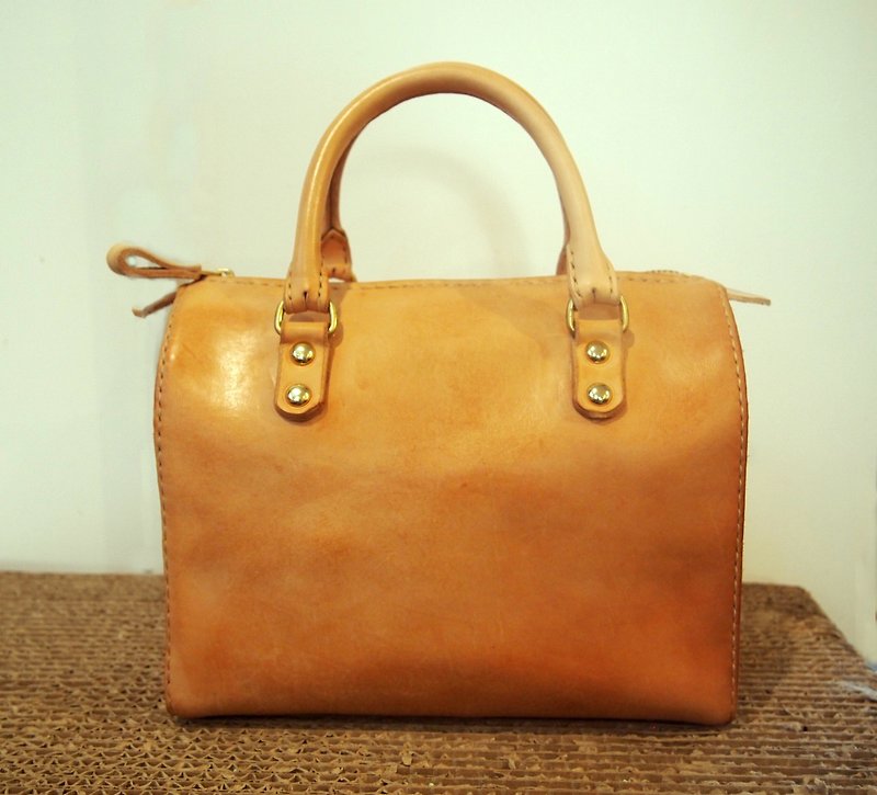 Mini Boston bag - Handbags & Totes - Genuine Leather Brown