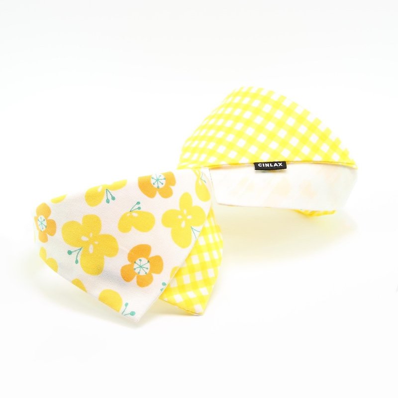 [Pet scarf] Butterfly Yellow - can be worn on both sides - ชุดสัตว์เลี้ยง - วัสดุอื่นๆ 