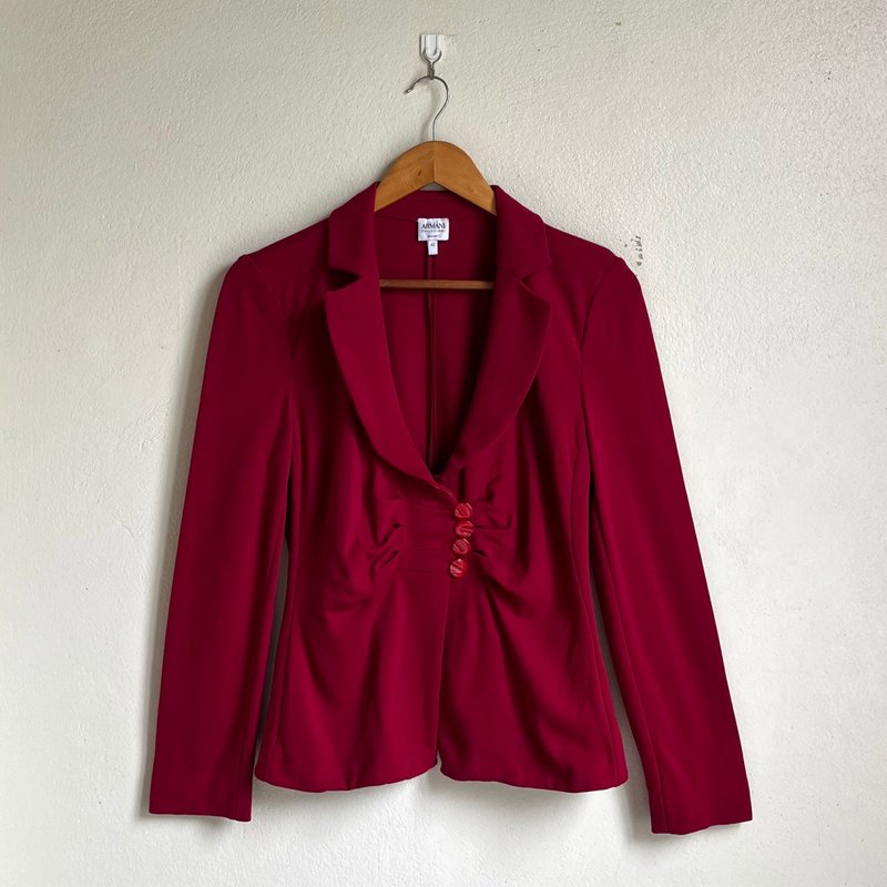 Armani Collezioni Red Blazer For Women - เสื้อสูท/เสื้อคลุมยาว - เส้นใยสังเคราะห์ 