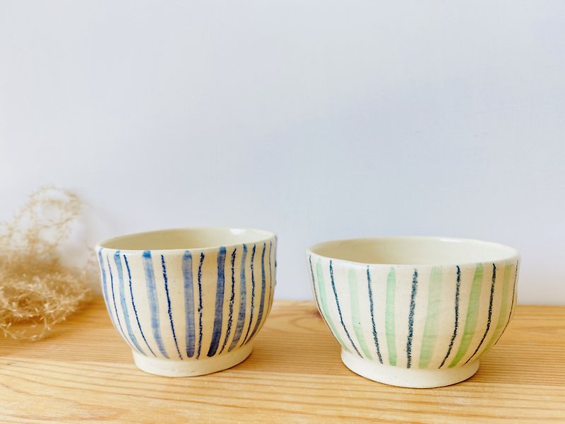 手繪線條—小茶杯 - 茶壺/茶杯/茶具 - 陶 藍色