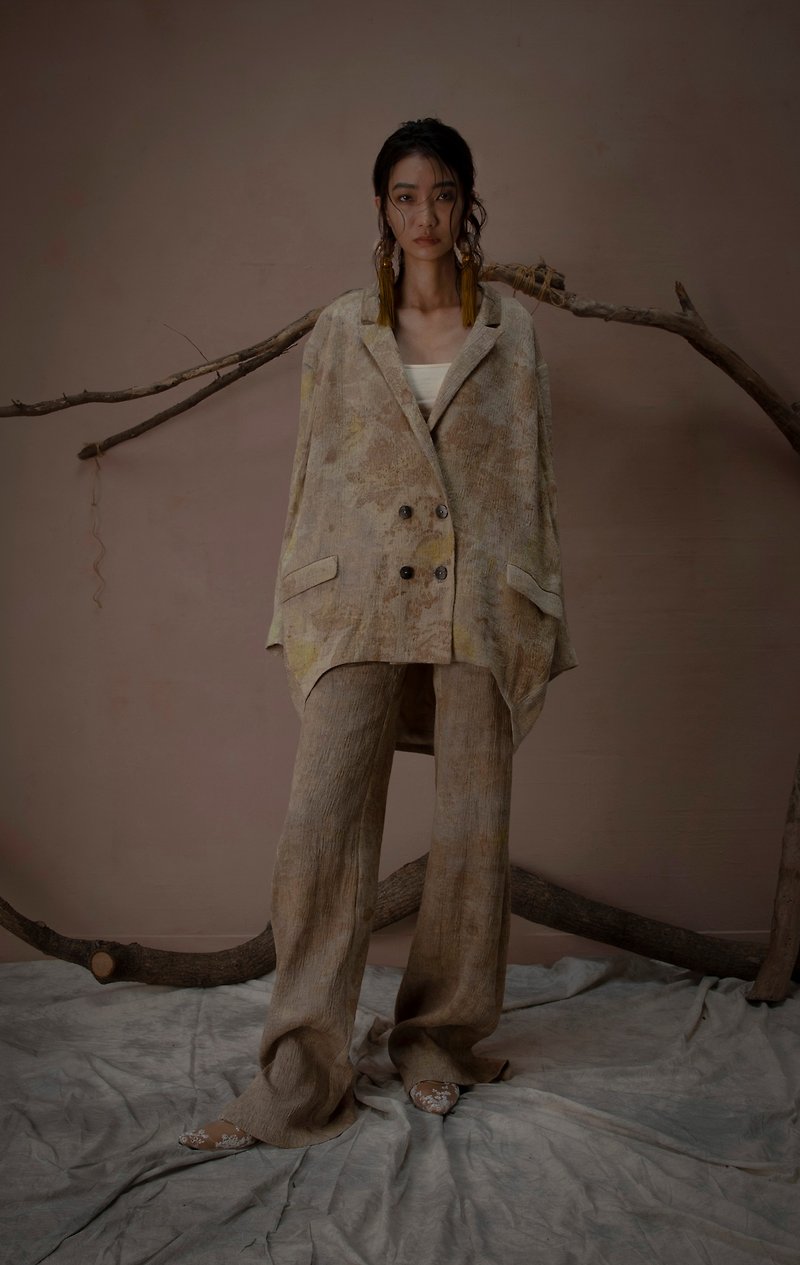 Eroded Blazer - Women's Casual & Functional Jackets - Cotton & Hemp Khaki
