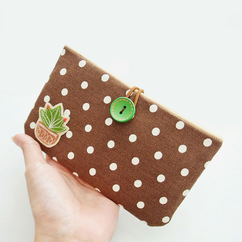 Phone Pouch, Cellphone Cover, Mobile Phone Case, iPhone Sleeve-Cactus Lovers (F) - Phone Cases - Cotton & Hemp Brown