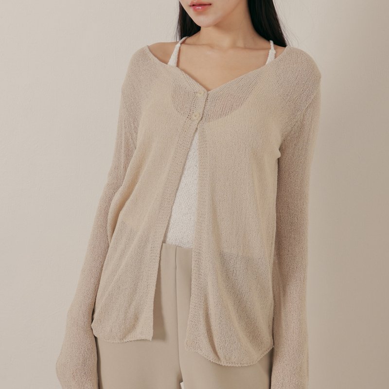 Reversible-long-sleeved blouse- Khaki - เสื้อผู้หญิง - เส้นใยสังเคราะห์ สีกากี