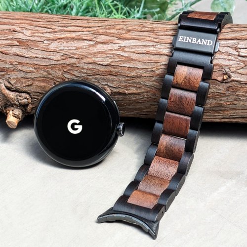 EINBAND 【木製バンド】EINBAND Google Pixel Watch 天然木 木のベルト【エボニーウッド×クルミ】