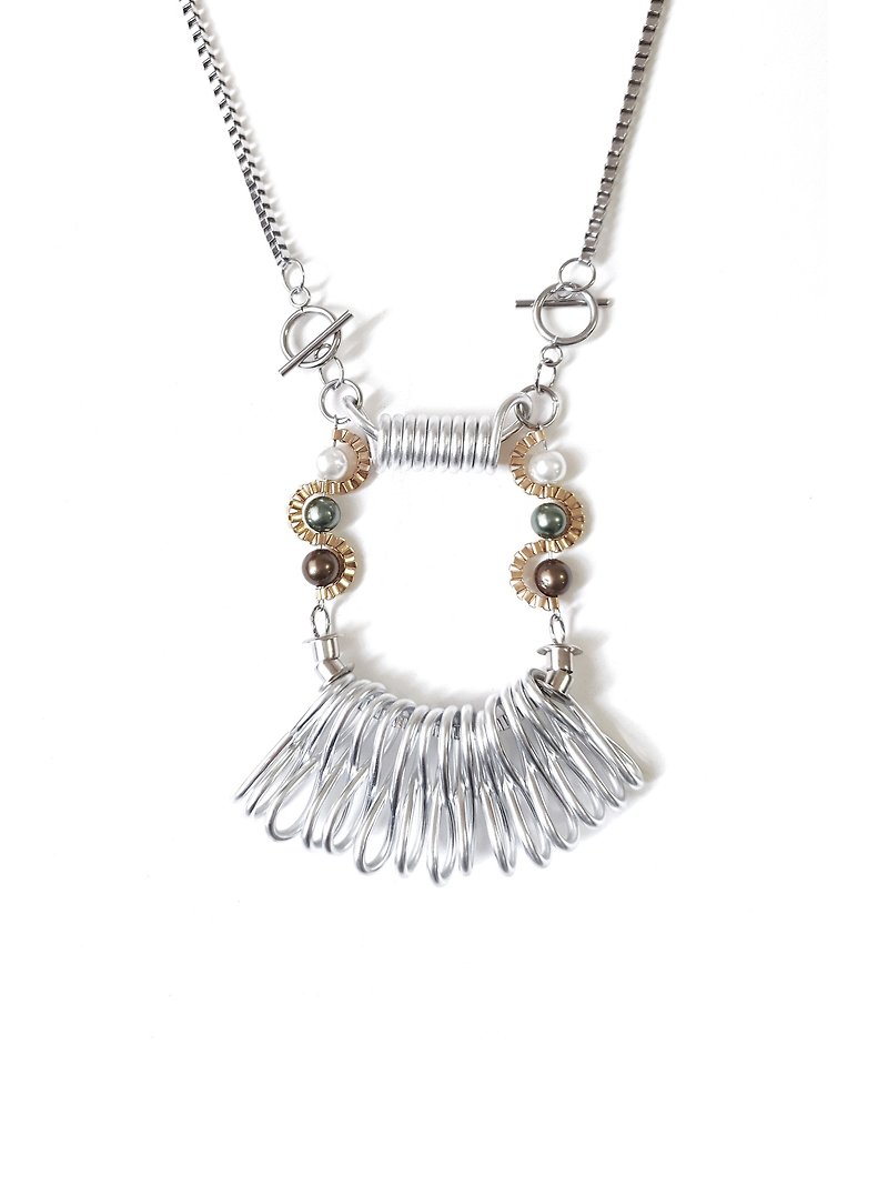 CLEO Necklace :SILVER - 項鍊 - 不鏽鋼 銀色