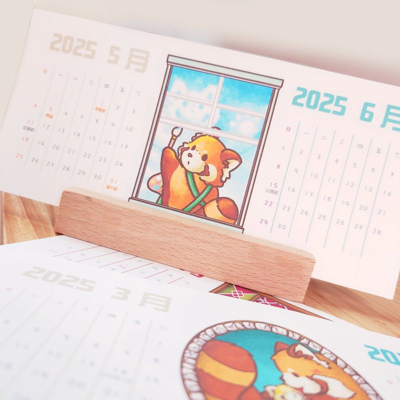 Red Panda Museum | 2025 Red Panda Desk Calendar by the Window - Calendars - Paper White