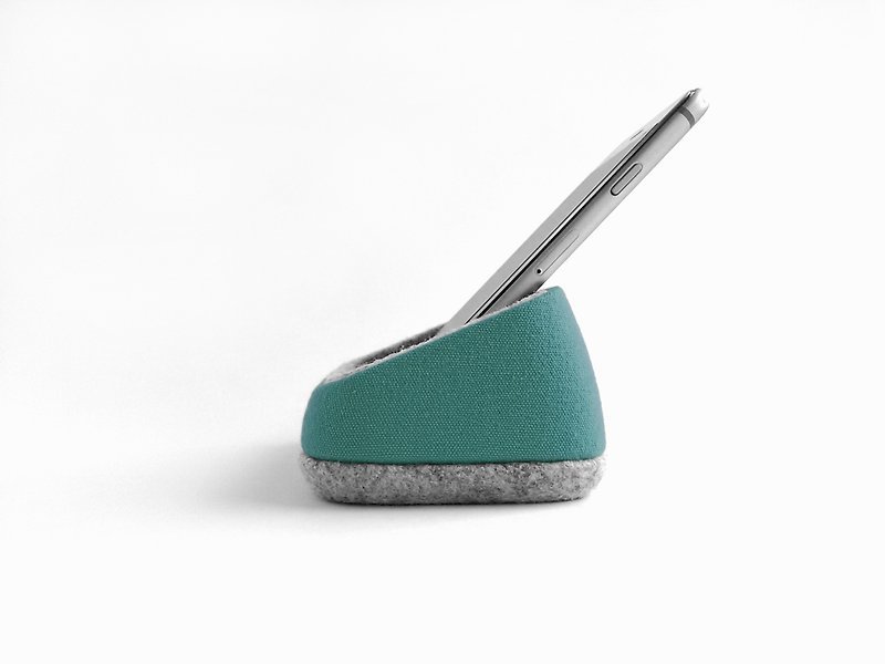 Unique multifunctional tray, Watch stand, Smartphone stand, Smart phone stand, Home sweet home tray, Smartwatch, Canvas felt made, apple, iphone, dock 【Turquoise】 - Phone Stands & Dust Plugs - Cotton & Hemp Blue