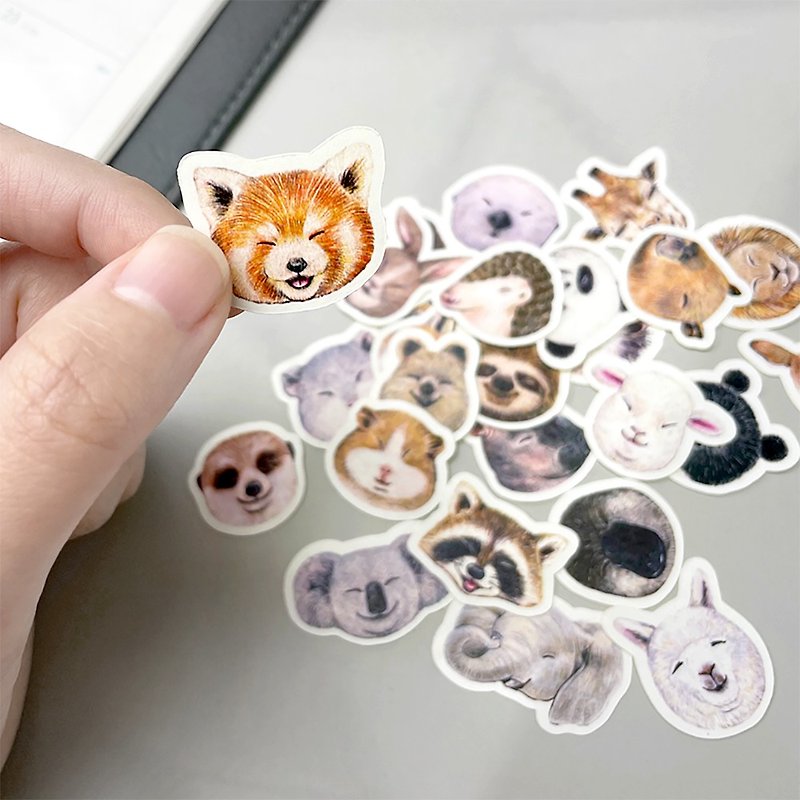 [6 combinations available] Dog, cat, animal, bird avatar series stickers - Stickers - Paper Multicolor