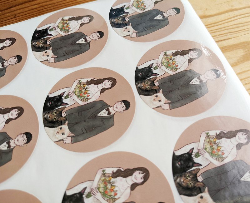 [Wedding Stickers] Customized Stickers-Similar Painting/Bring Your Own Pictures/Wedding Invitations/Wedding Souvenirs/Commodity/Commercial Use - Stickers - Paper Multicolor