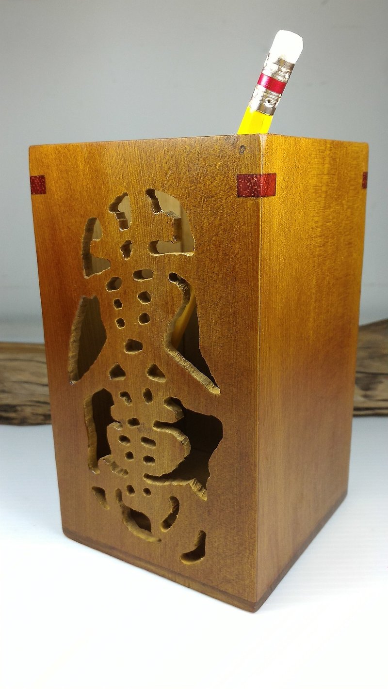 Taiwan Xiao Nan wood hollow pen holder (golden liang) - Wood, Bamboo & Paper - Wood 