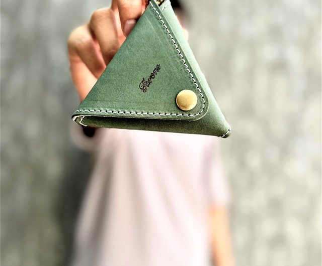 Leather Coin Purse Triangular Coin Purse Coin Purse Free Laser