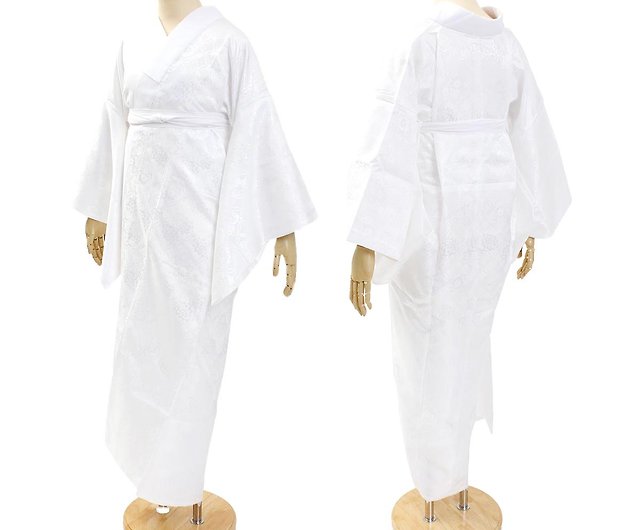 長襦袢Naga juban 付衿芯有半衿可水洗雙層袖白M L TL 和服- 設計館 