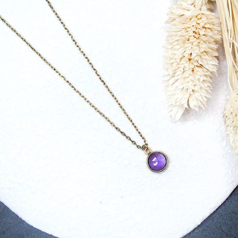 VIIART. Magic mirror. Vintage Natural Amethyst Vintage Silver Plated 18K Necklace Limited Sale - Necklaces - Gemstone Purple