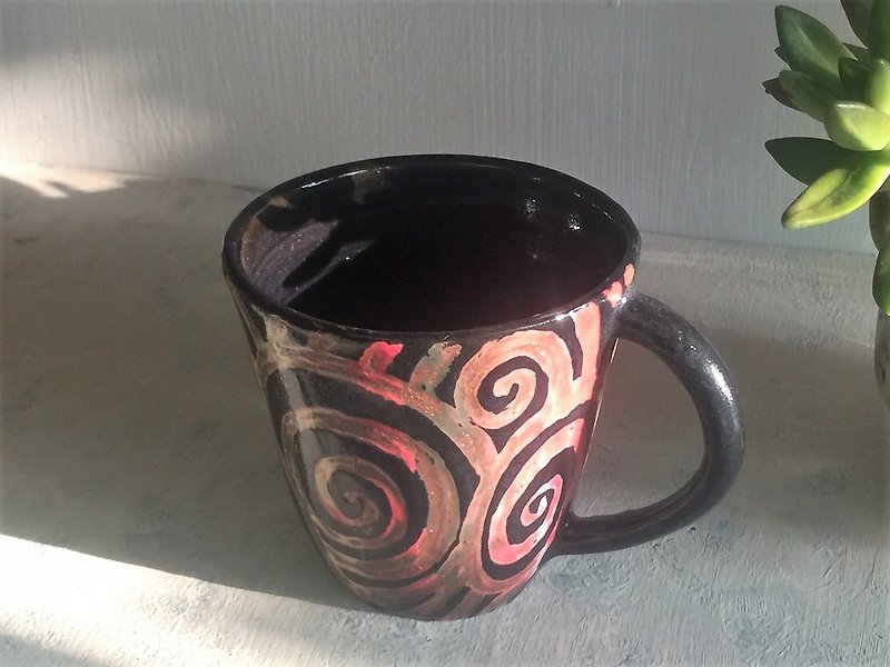 カラフルな渦巻きコーヒーカップ_陶器のマグカップ - マグカップ - 陶器 多色