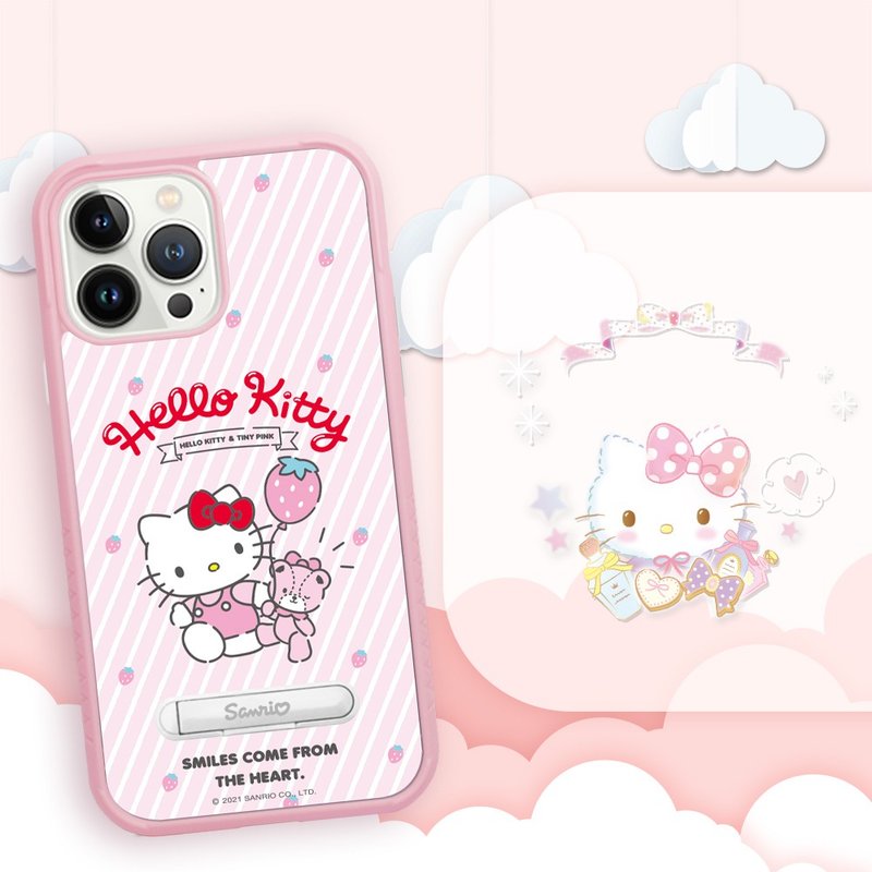 三麗鷗 x imos iPhone 13 全系列 軍規防摔立架手機殼-草莓凱蒂 - 手機殼/手機套 - 其他材質 多色