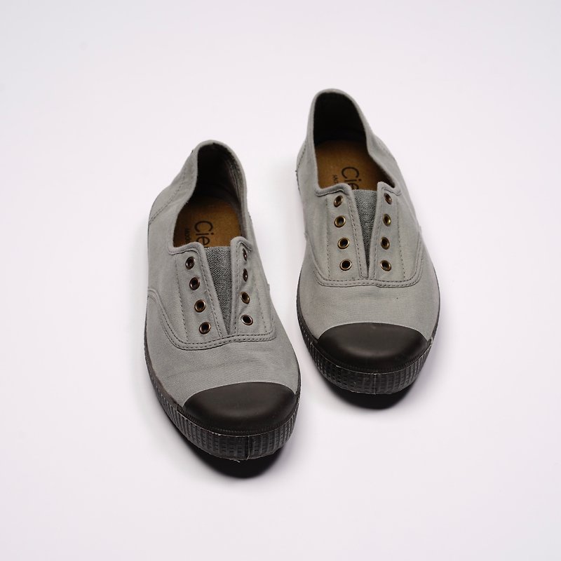 西班牙帆布鞋 CIENTA T955997 23 灰色 黑底 經典布料 大人 - 女款休閒鞋 - 棉．麻 灰色