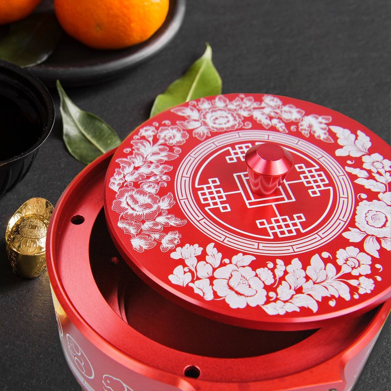 [Recycling of aerospace scraps] Wannian Candy Box/Full Box-Aluminum Alloy Candy Box - Shelves & Baskets - Aluminum Alloy Red