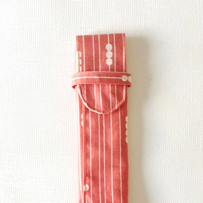 (In revision) Organic cotton glass straw or chopsticks storage bag (excluding tableware) (coral red) / easy to clean / can be fully developed - Reusable Straws - Cotton & Hemp Red