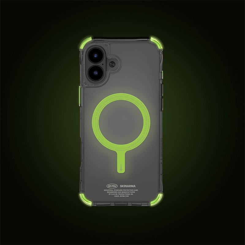 iPhone 16 series Saido low-key style magnetic anti-fall phone case with buckle-luminous - เคส/ซองมือถือ - วัสดุอื่นๆ สีใส