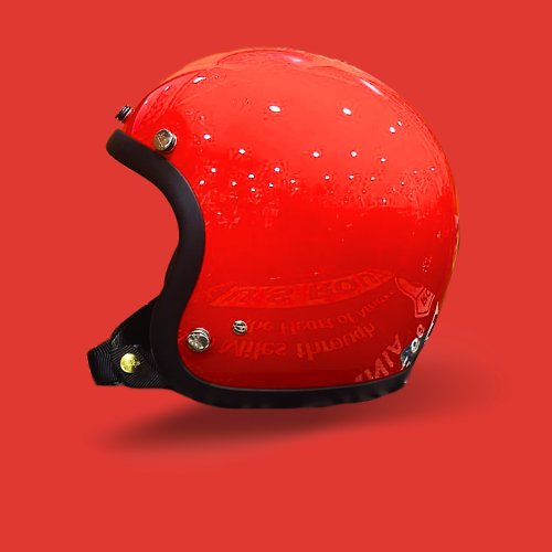 Gallop Kustom Kulture 台灣製造 半罩式安全帽 本田紅 復古素色款-共30色 蛋型完美比例
