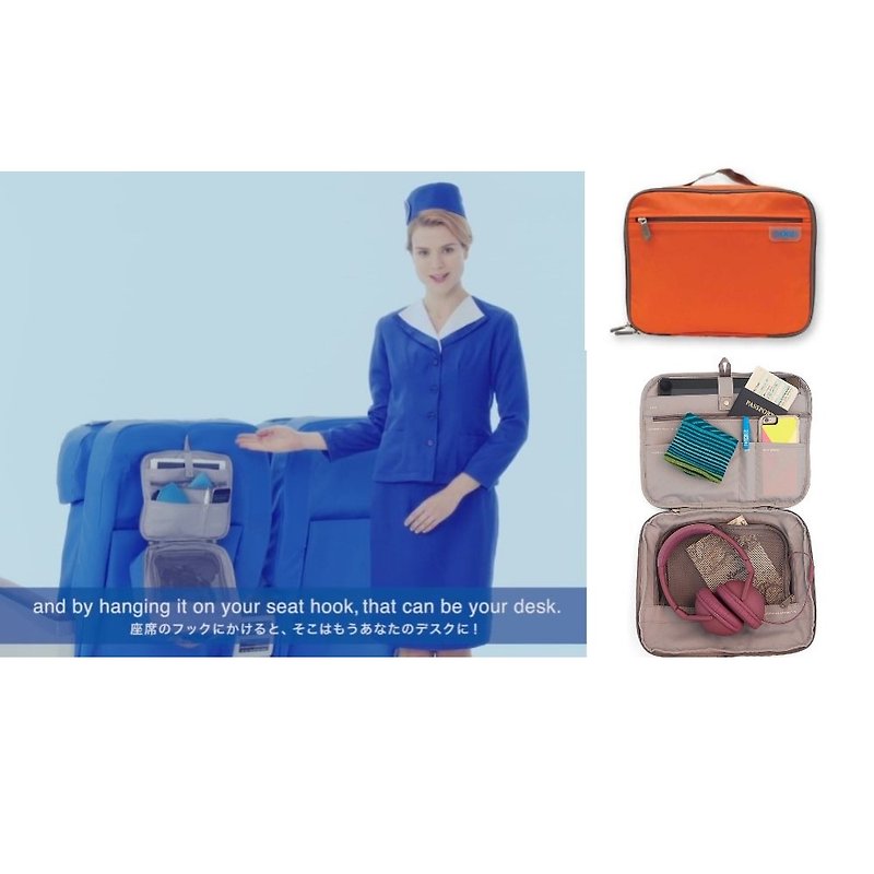 [New York Tide Brand] Seat Pak PRO Upgraded In-flight Seat Bag (Orange) - Other - Nylon Multicolor