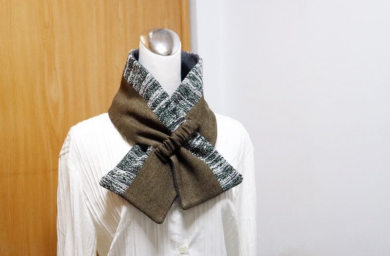 拼接可調式短圍巾.scarf 保暖圍脖 雙面雙色 大人.小孩均適用 - 圍巾/披肩 - 其他材質 