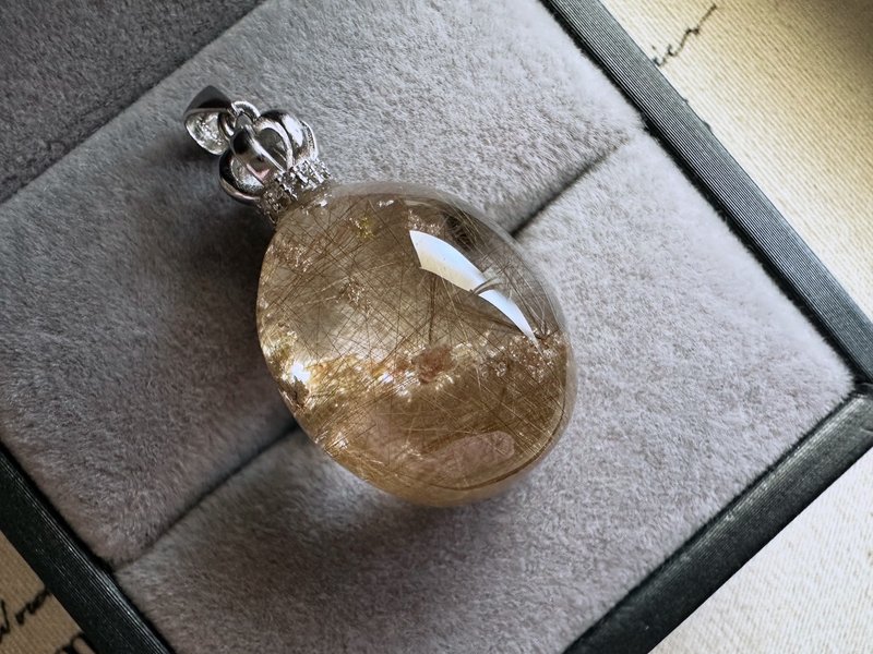 砂糖幽靈串金髮水晶吊墜 s925銀 - 項鍊 - 水晶 