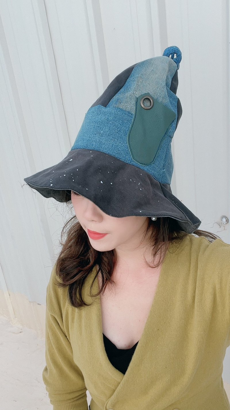 Handmade denim stitching elf cowboy hat - Hats & Caps - Cotton & Hemp 