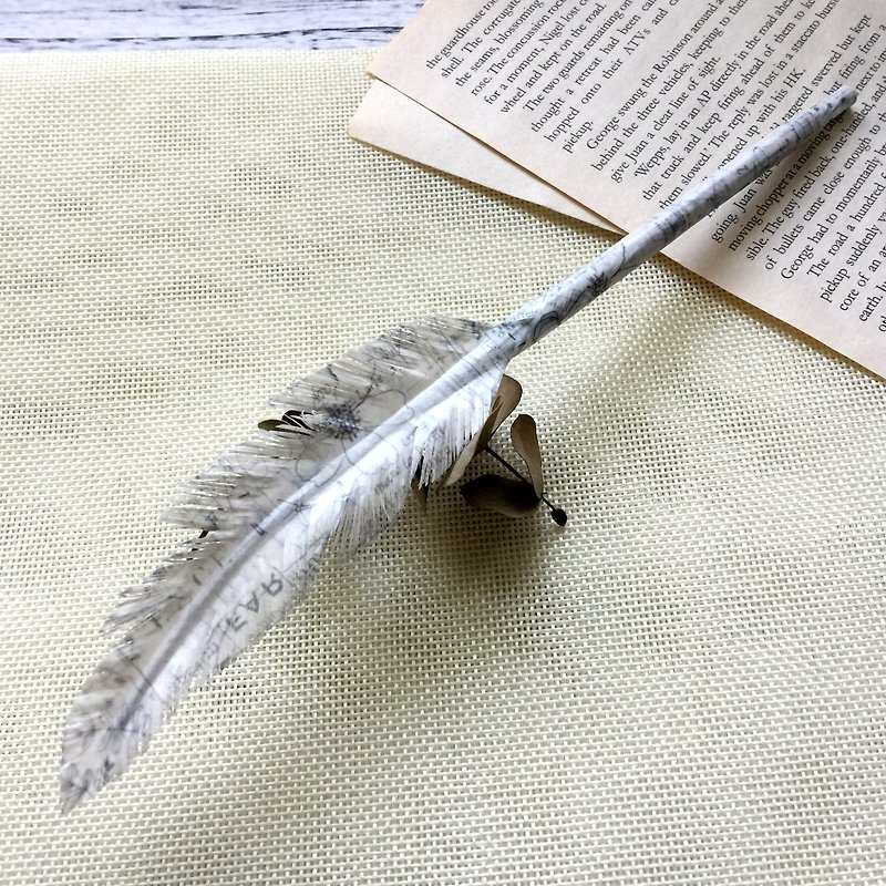 獨一無二紙製羽毛筆—彩色的羽毛筆系列 - 其他書寫用具 - 紙 白色