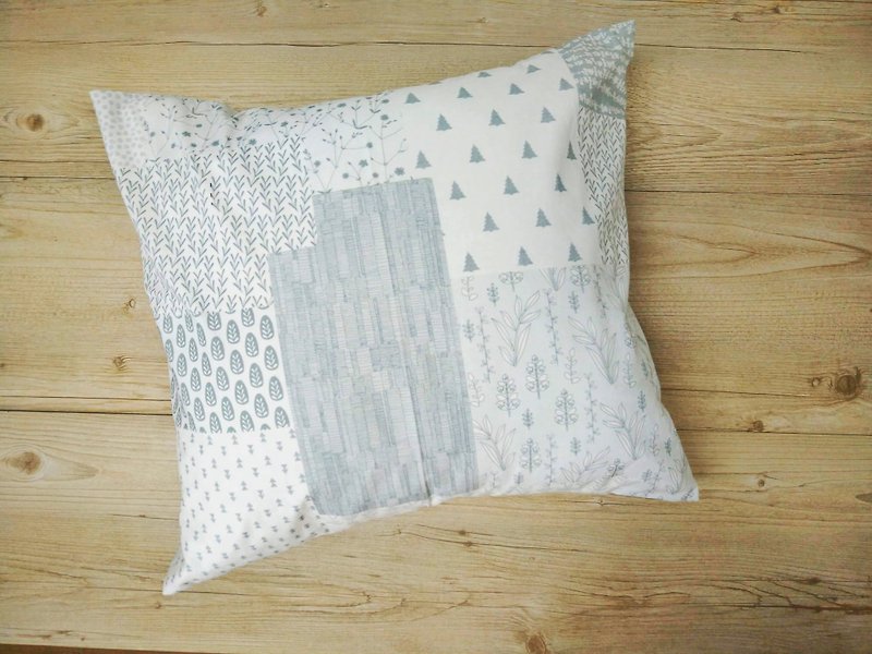 Handmade pillowcase - grayscale forest - Pillows & Cushions - Cotton & Hemp Multicolor