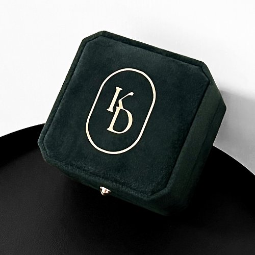 reverie.reverie 客製化燙金logo求婚結婚戒指盒(可放單隻或對戒)