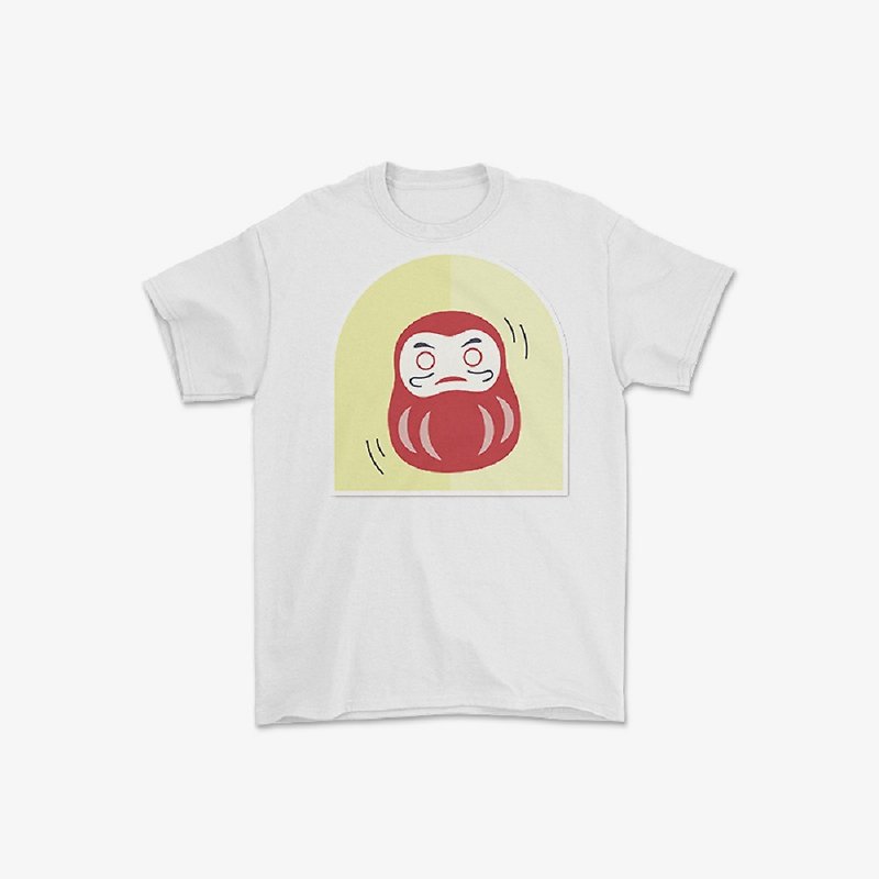 PSHK コットン半袖白Tシャツ Tシャツ ユニセックス 日本シリーズ（だるま） - Tシャツ - コットン・麻 ホワイト